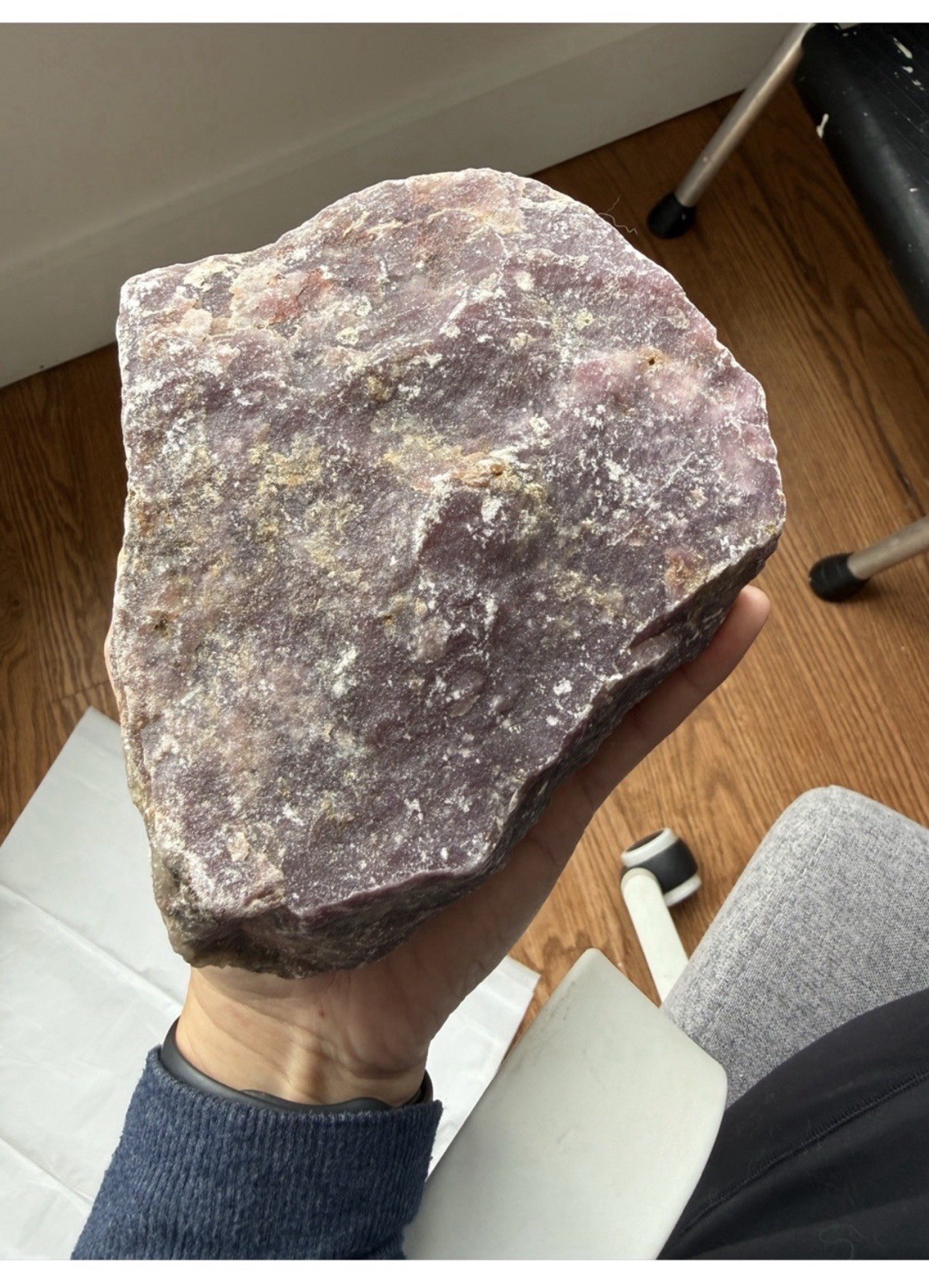 HUGE raw lepidolite chunk - almost 6 lbs 