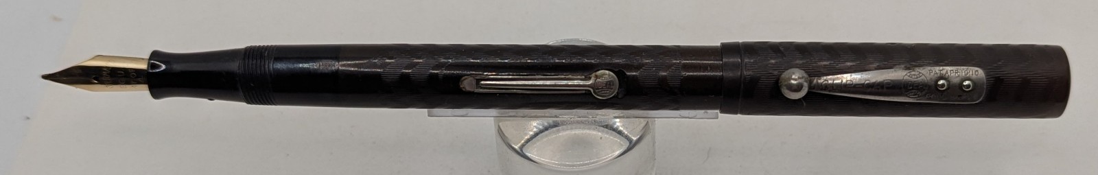 Vintage Waterman 54 In Chased Black Hard Rubber Flexible 14K Nib