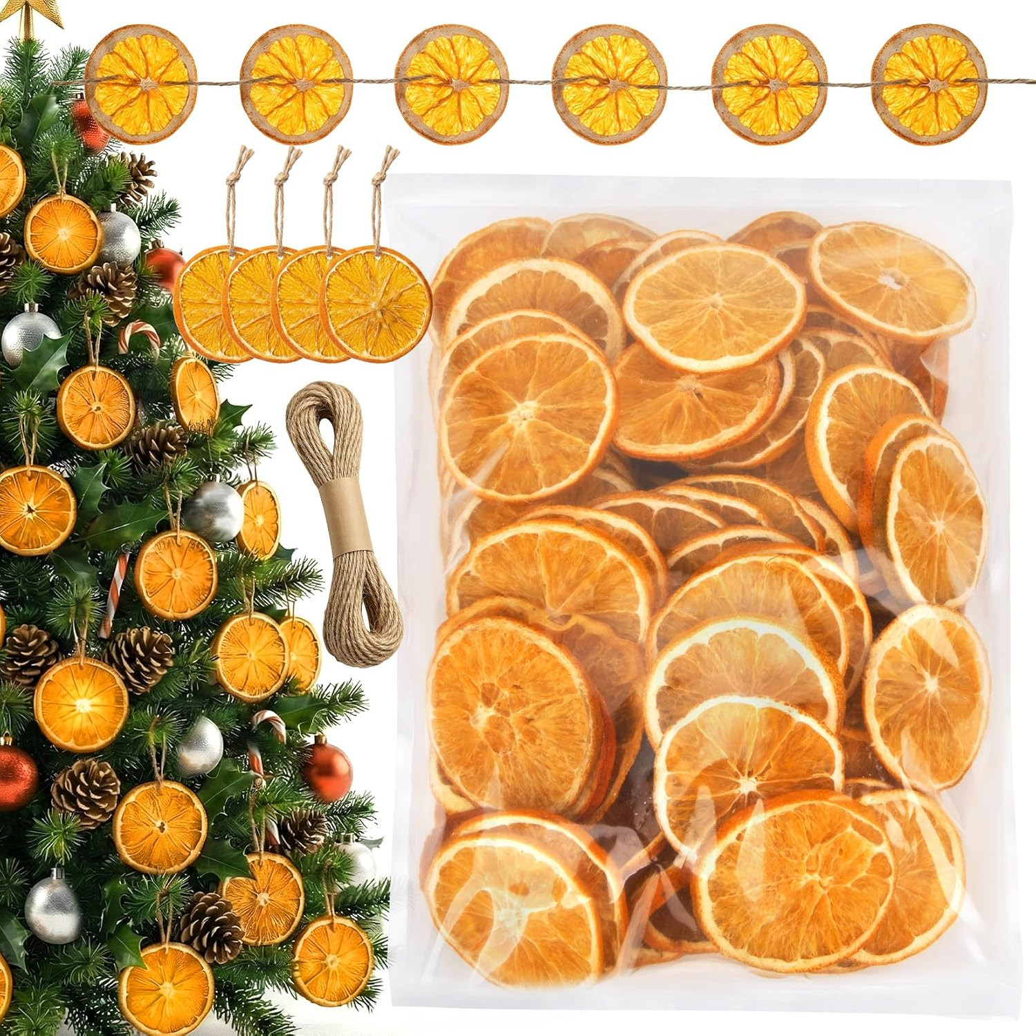 30 PCS Christmas Dried Orange Slices - Natural Orange Slice Ornaments 30 PCS Christmas Dried Orange Slices - Natural Orange Slice Ornaments