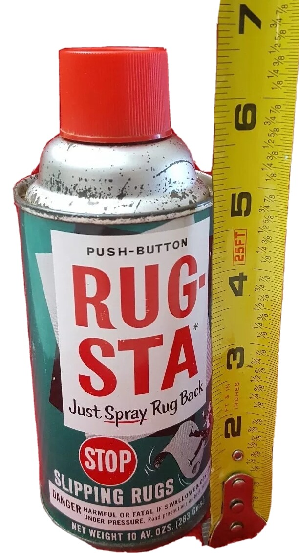 Spray Can RUG-HUG Stops Rugs From Slipping Vintahe movie prop hole in bottom 