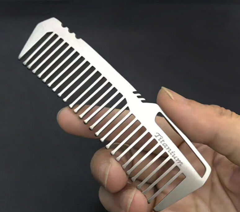 EDC Titanium Antistatic Comb Unique Fashion Pocket Comb Hair Beard Comb For Gift