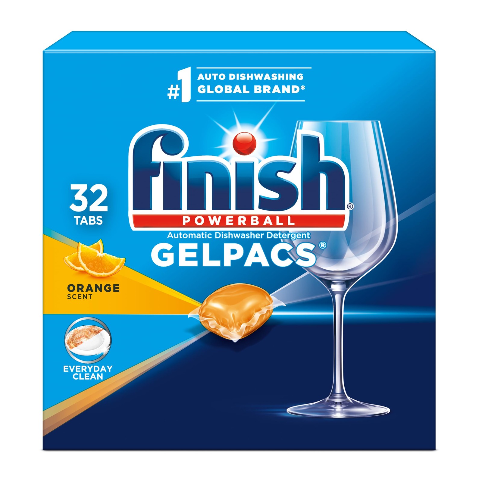 Finish Gelpacs Dishwasher Detergent, Orange 32 Count (Pack of 1), Finish Gelpacs Dishwasher Detergent, Orange 32 Count (Pack of 1),