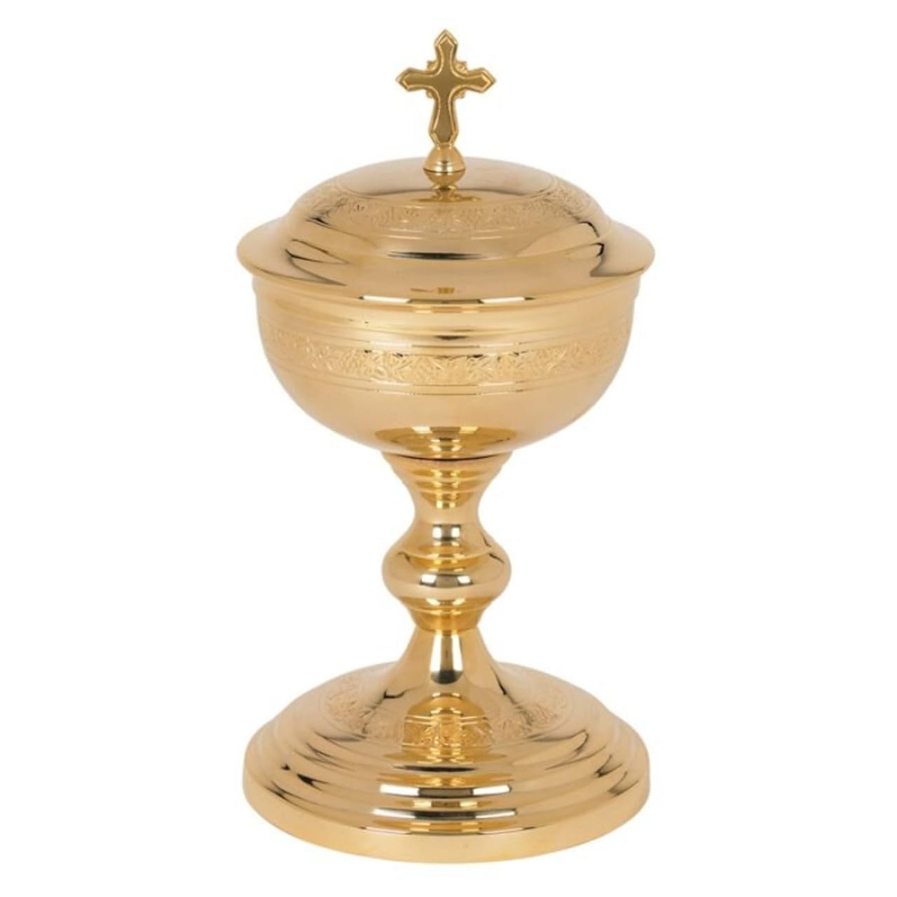 Autom Etched Design Ciborium - 250 hosts Gold Brass Brass