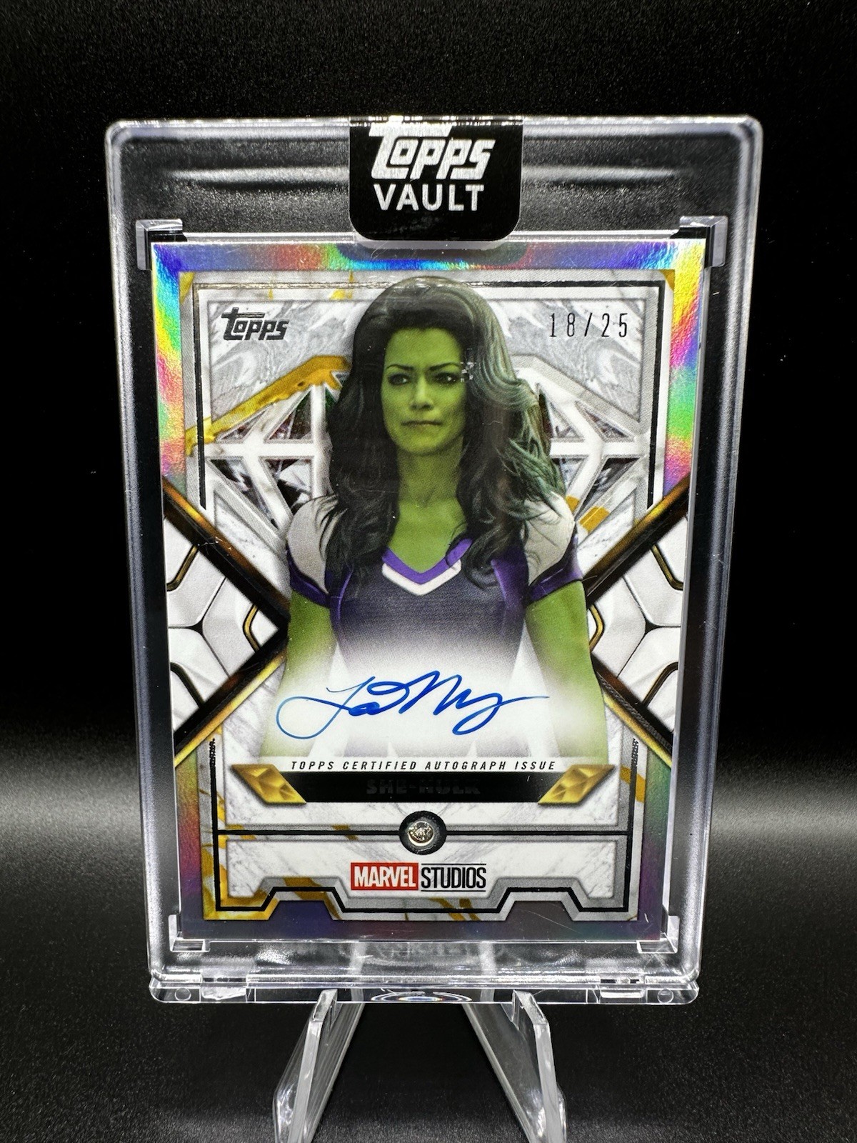 2026 Topps Marvel Vault Tatiana Maslany She-Hulk Immortal Gold On Card Auto /50