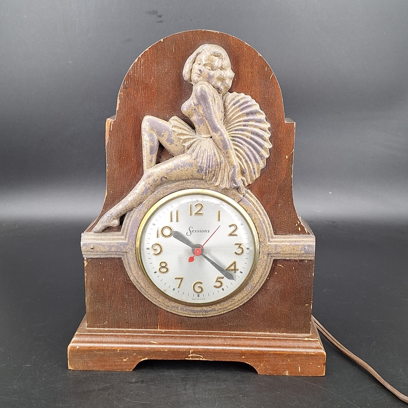 Vtg Mantle Shelf Clock Sessions Art Deco For Parts Or Repair Vtg Mantle Shelf Clock Sessions Art Deco For Parts Or Repair