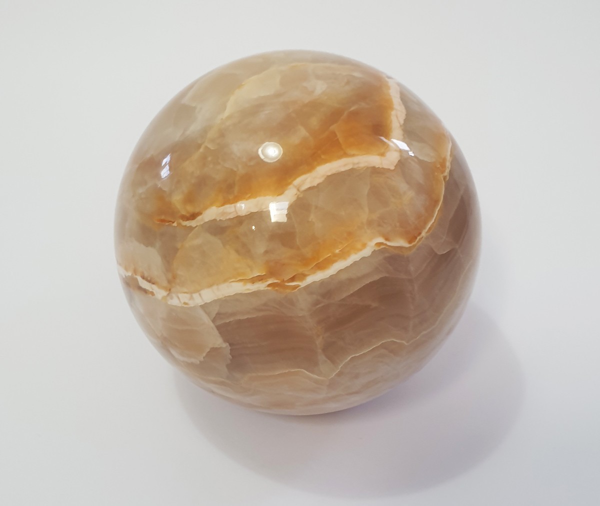 Large Banded Yellow Brown Honey White Calcite Sphere Crystal Ball 1.4kg 9.5cm Large Banded Yellow Brown Honey White Calcite Sphere Crystal Ball 1.4kg 9.5cm