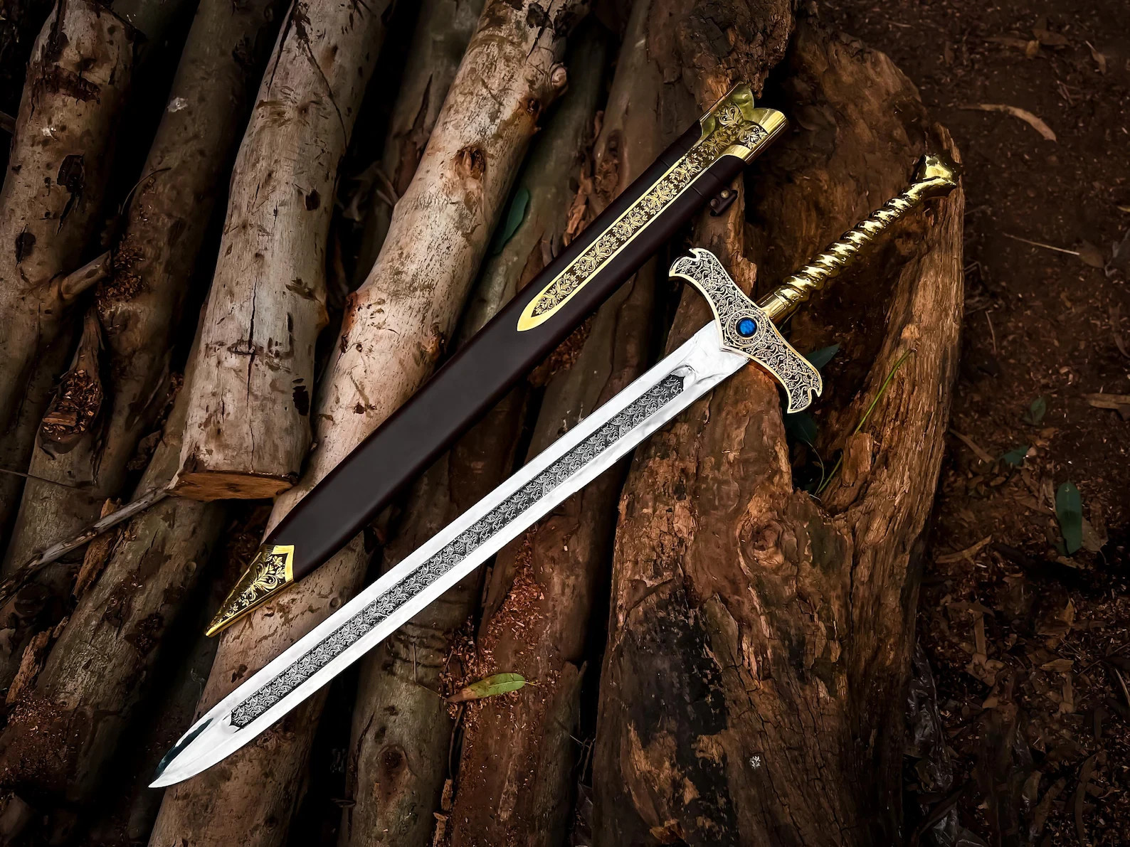 Merlin Sword Rise of the Merlin Inspired Medieval Kings Engraved Sword