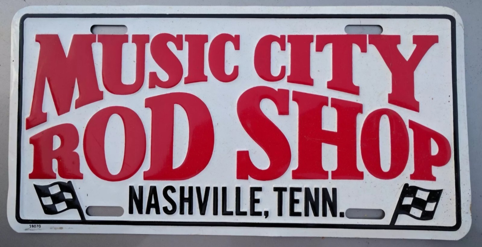 Iconic Music City Rod Shop License Plate