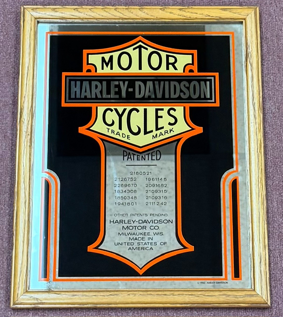 Harley-Davidson Vintage Mirror Wall Art \ Harley-Davidson Vintage Mirror Wall Art \