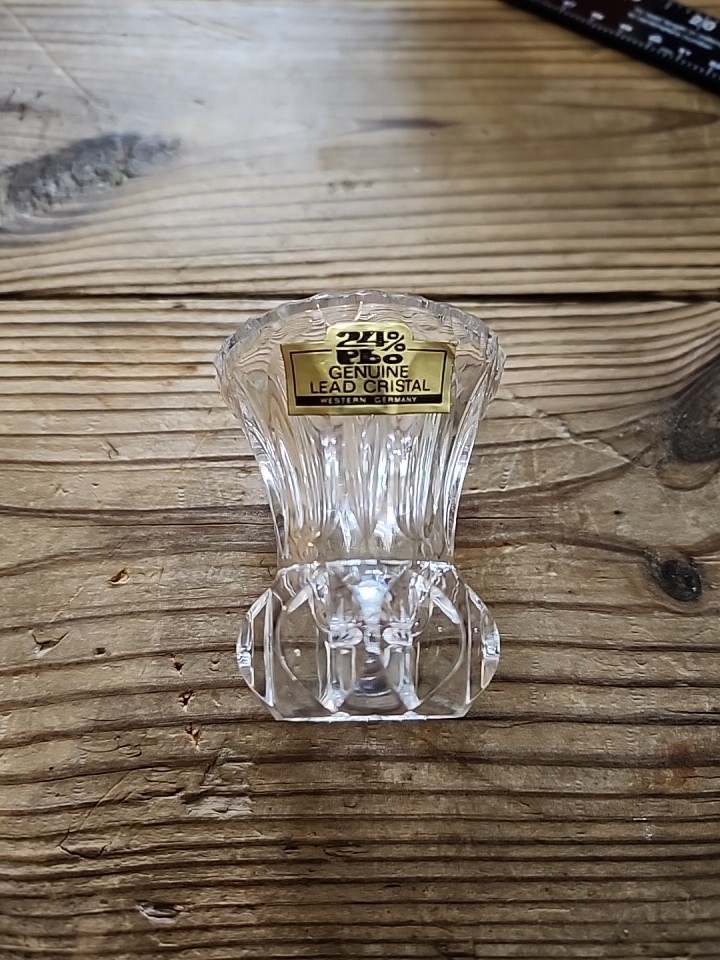 Vintage Toothpick/Bud Holder-Genuine Lead Crystal 24%-PBO Western Germany Vintage Toothpick/Bud Holder-Genuine Lead Crystal 24%-PBO Western Germany