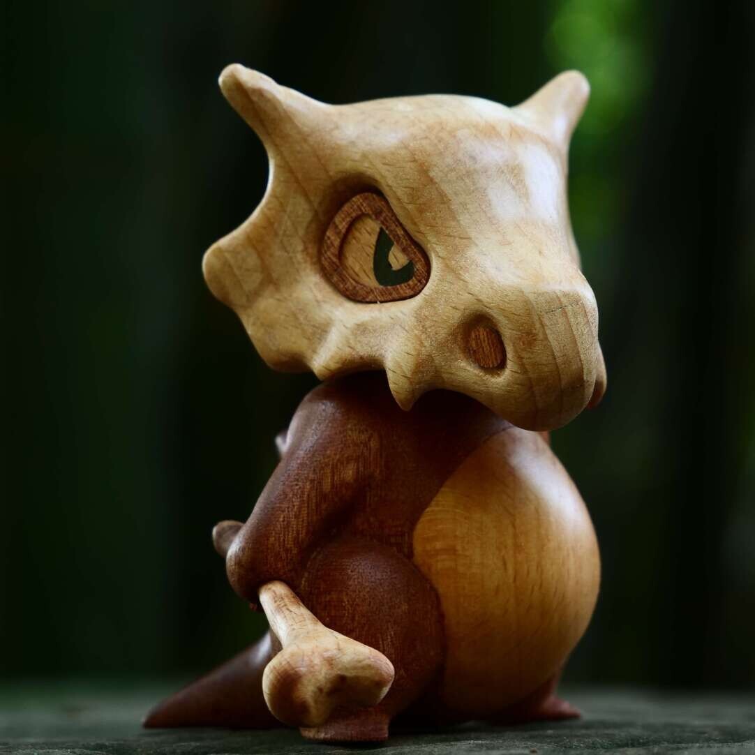 「DIY PACK, Tools Included」Unpolished Wooden Cubone Figurine-Pokemon 「DIY PACK, Tools Included」Unpolished Wooden Cubone Figurine-Pokemon
