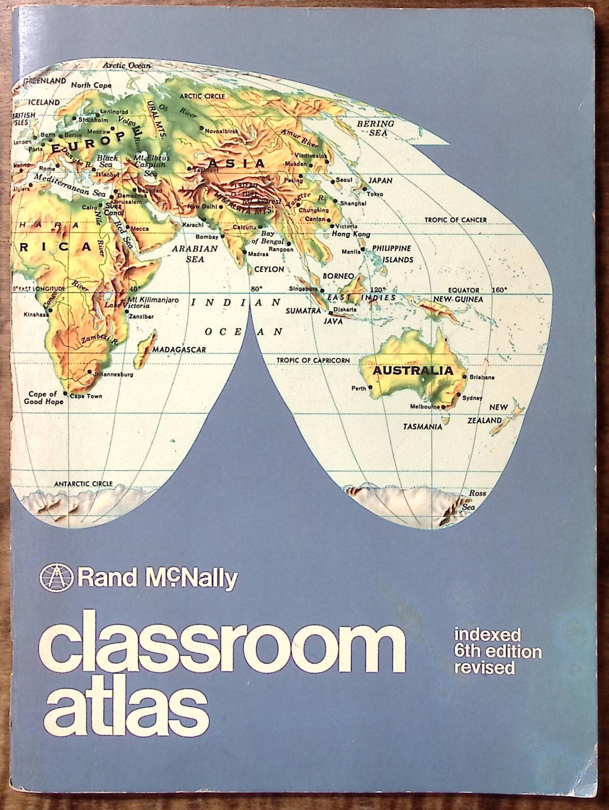 1974 RAND McNALLY CLASSROOM ATLAS 6th EDITION  VINTAGE MAPS VERY NICE B415