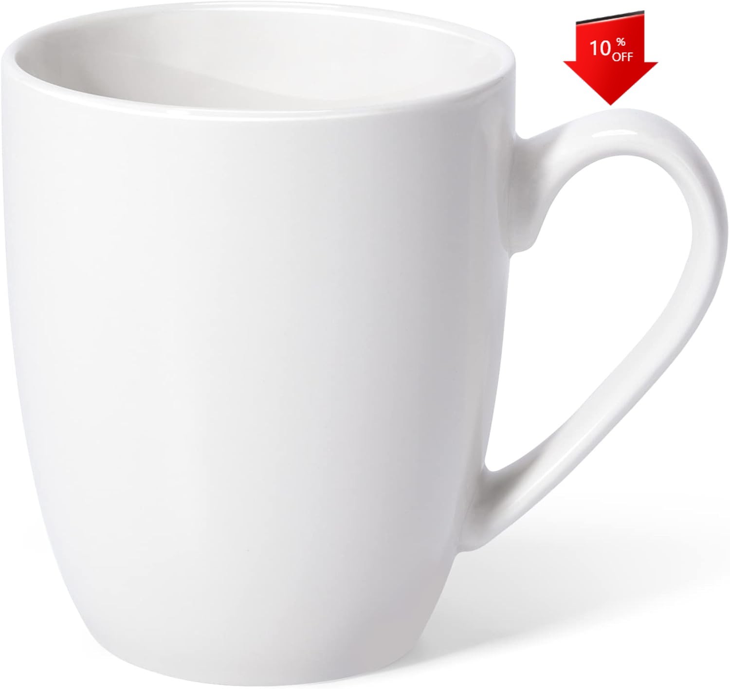 16-Ounce Large Coffee Mug with Handle Teacup Creative Coffee Mug (White)