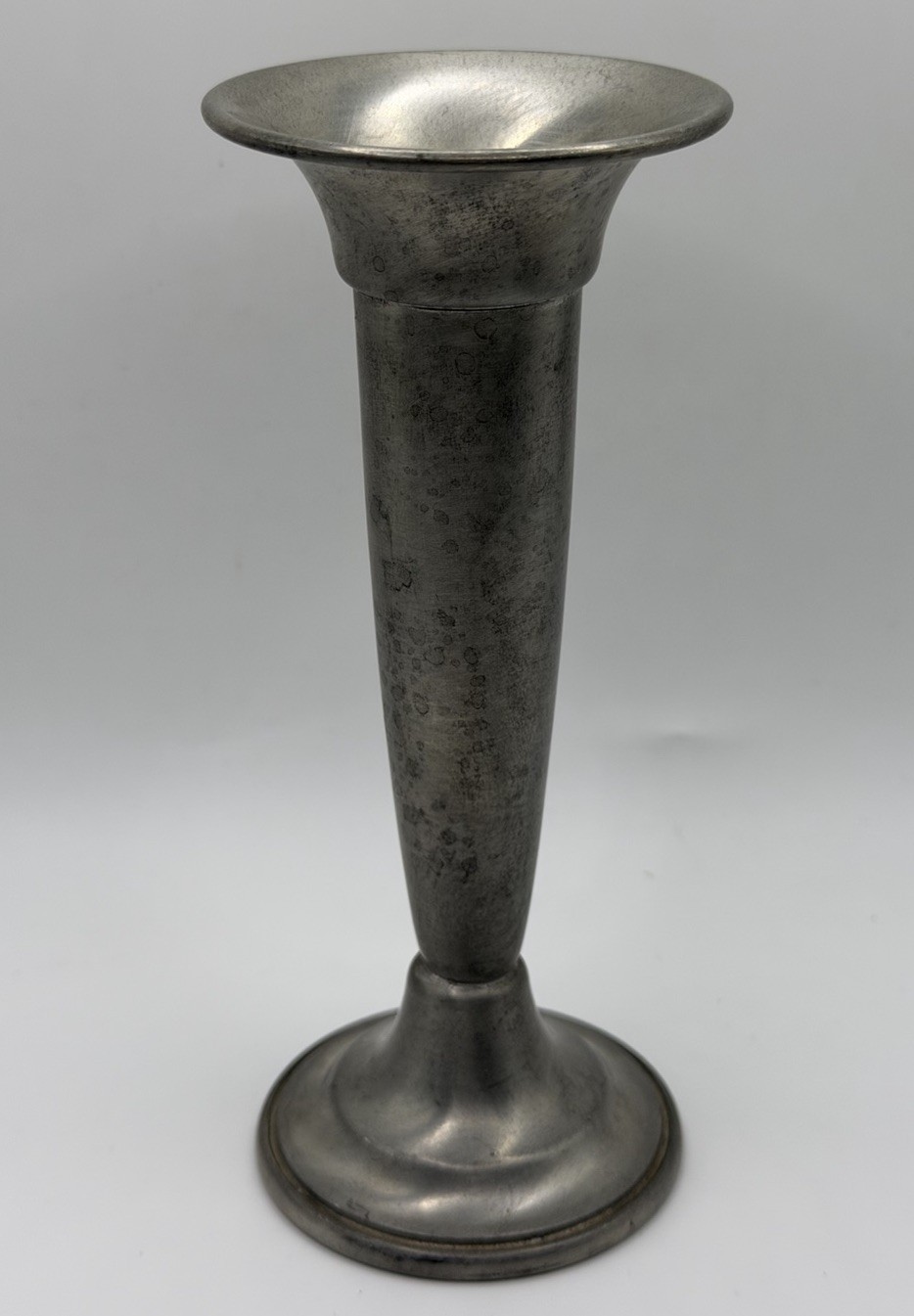 Vintage Kirk Pewter by Hanle Trumpet Bud Vase 1970s 6.25\
