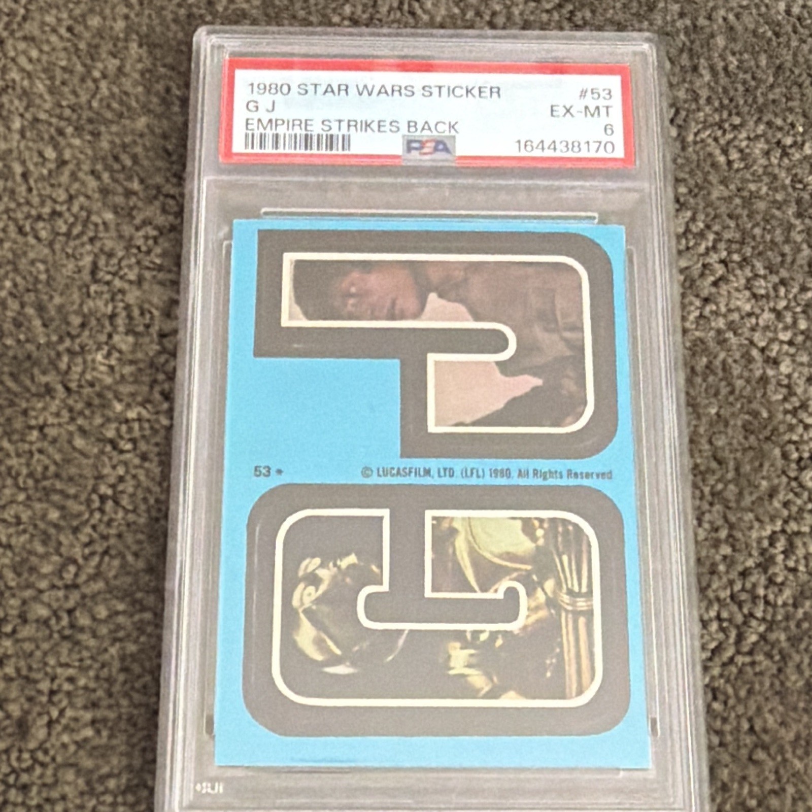 Topps 1980 Star Wars Sticker #53 Empire Strikes Back PSA 6 Cert 164438170