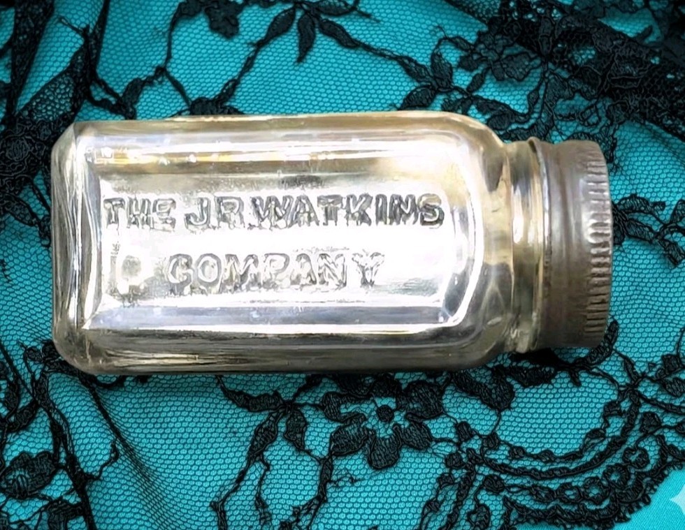 RARE Error JR Watkins Digestive Tabs Bottle Upside Down Label Monogram JRW Cap