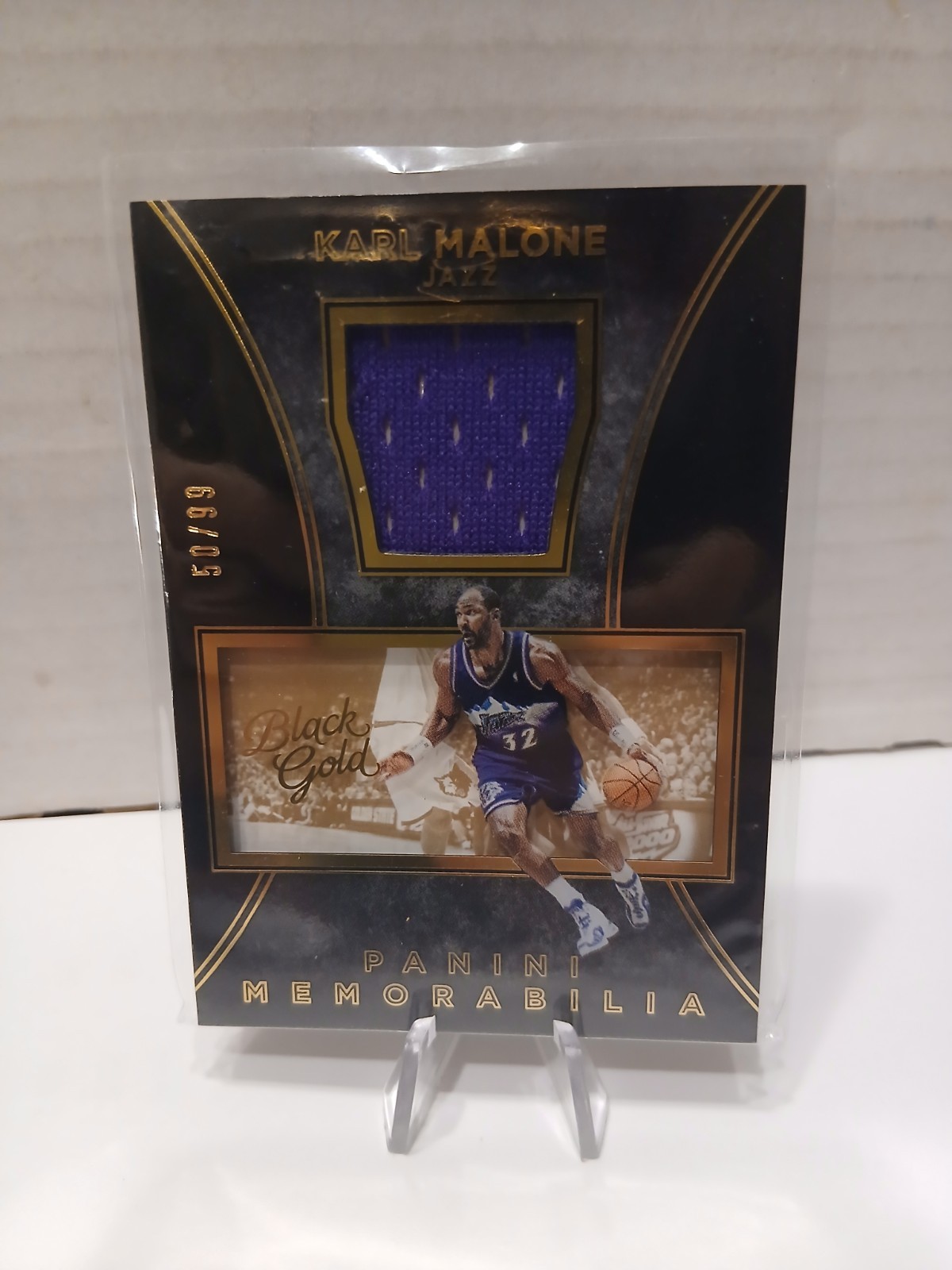 2015-2016 PANINI BLACK GOLD Karl Malone MEMORABILIA #29 /99 Jersey Relic Jazz