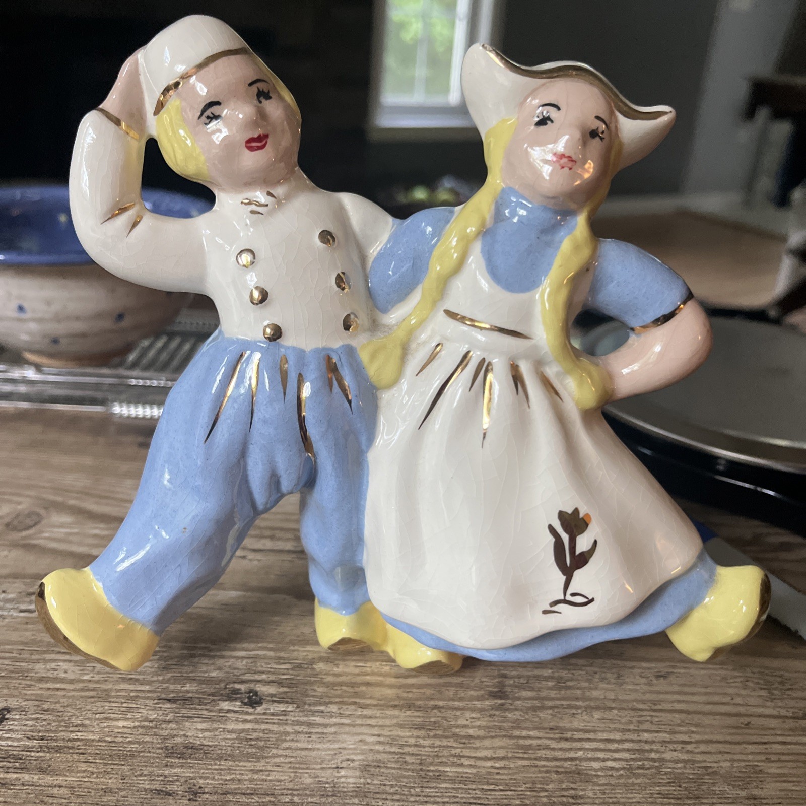 Vintage Dutch “Jack And Jill” Planter Figurine