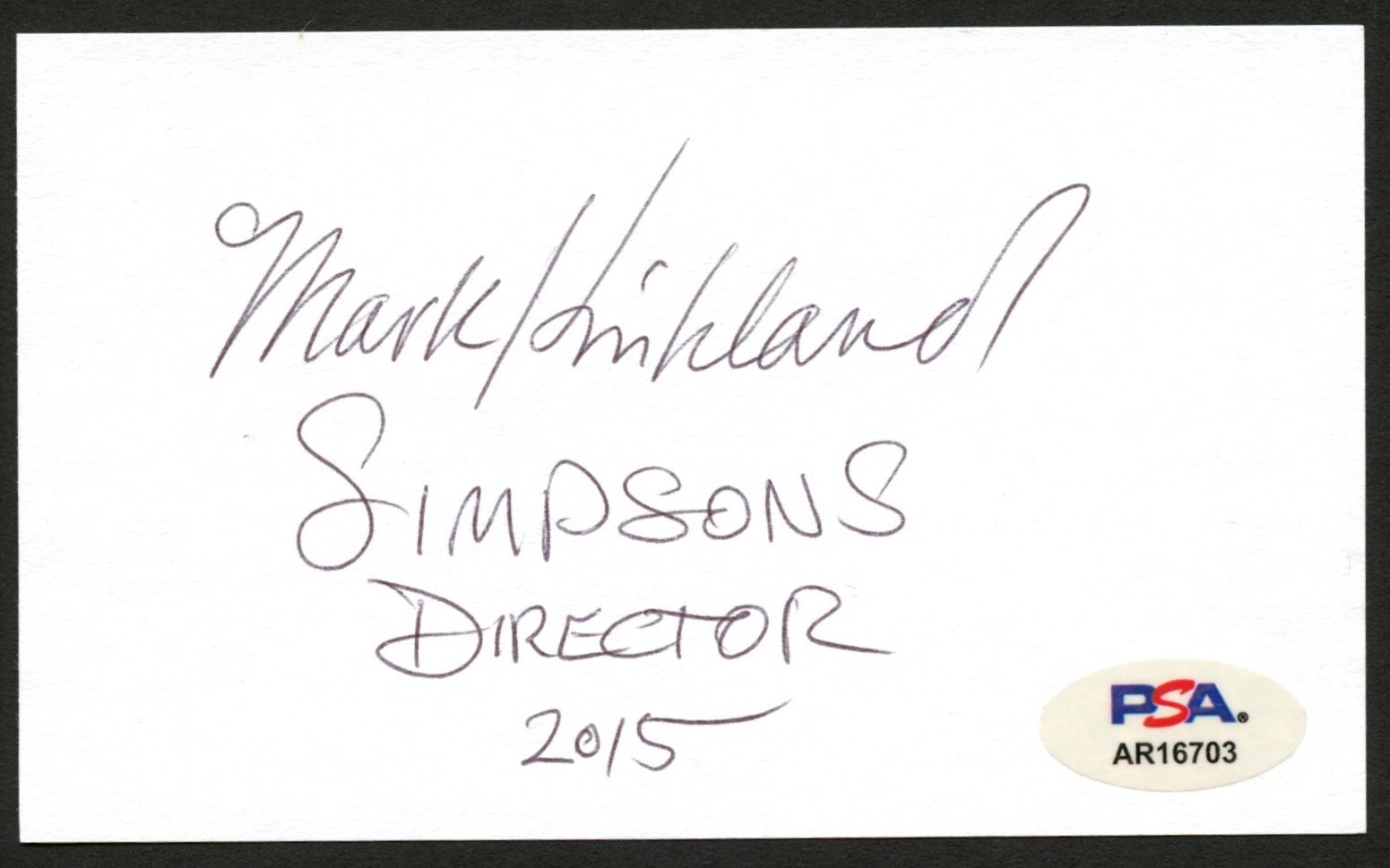 Mark Kirkland signed autograph 3x5 Cut Animation Director PSA Stickered Mark Kirkland signed autograph 3x5 Cut Animation Director PSA Stickered