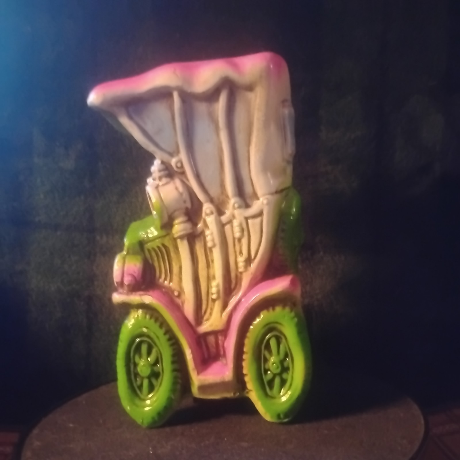 Vintage Ceramaster Car Bank 1971 Japan Green Pink Blue 11\