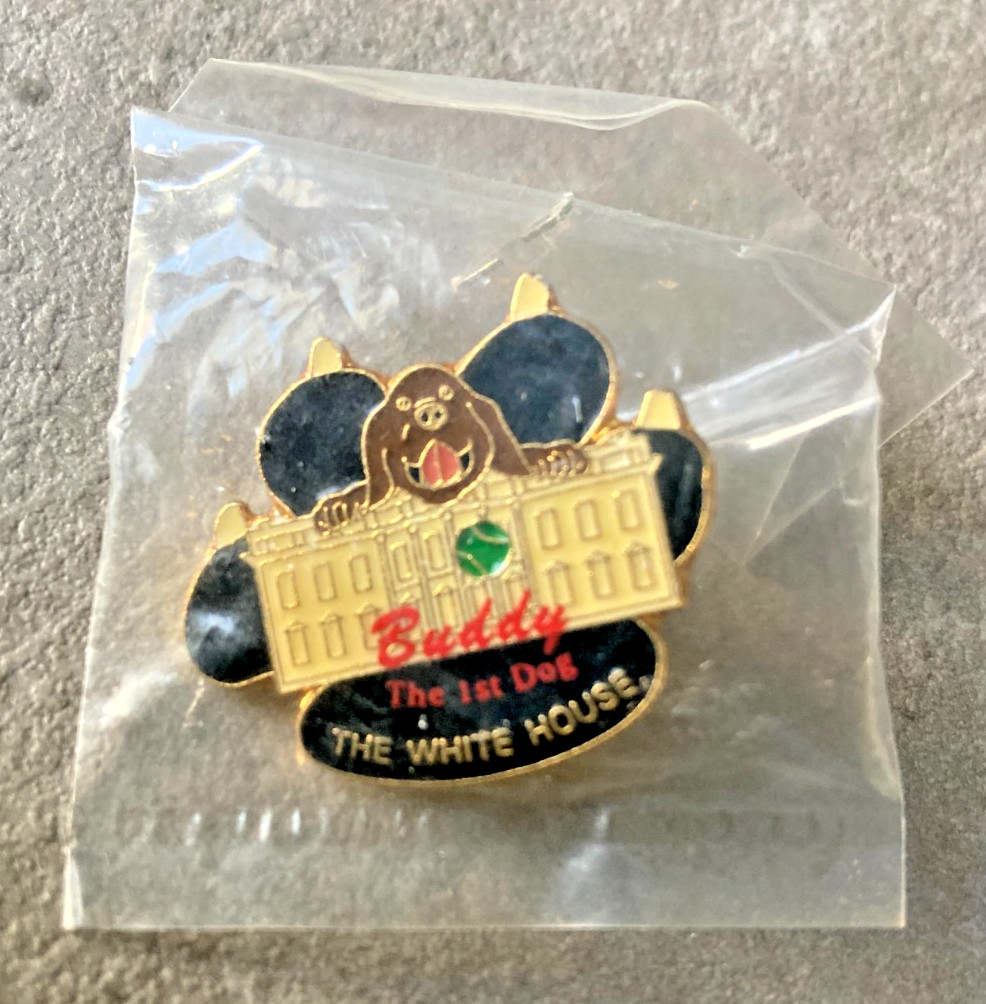 Vtg Buddy The 1st Dog White House Lapel Pin President Clinton