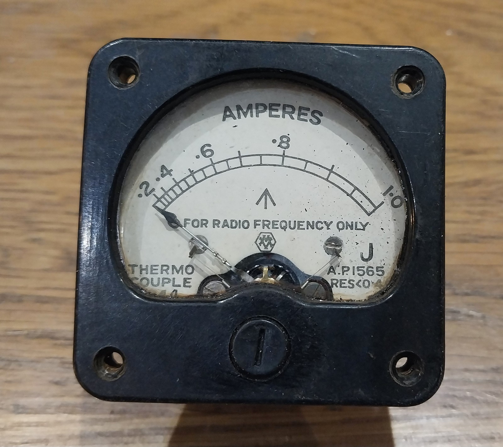 Ex-MOD AM RAF Aircraft Thermo-Couple RF Ammeter 0.4R 1944