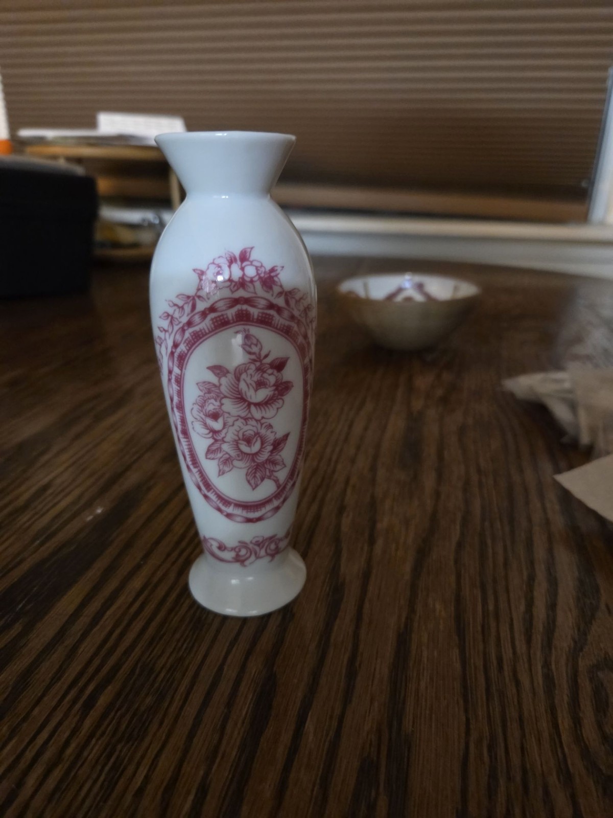 Vintage Pink Transferware Floral Bud Vase Vintage Pink Transferware Floral Bud Vase