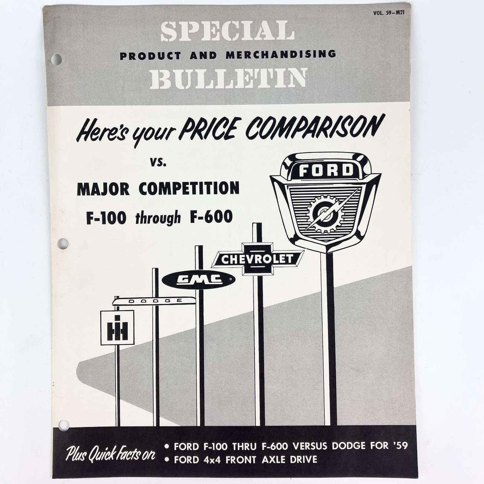Original 1959 Ford Truck Major Competition Comp. Book Dealer Resource F100-F600