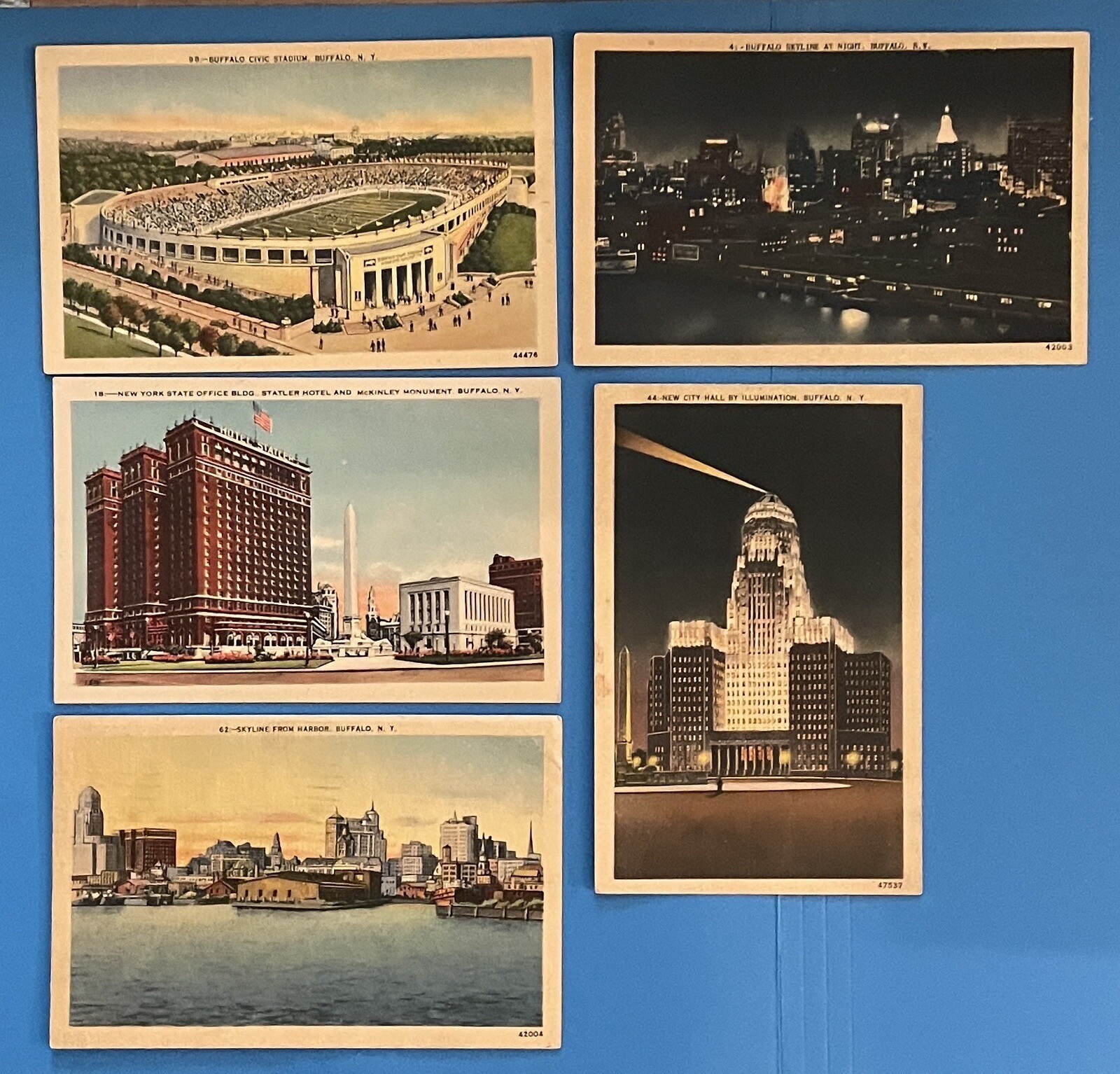Buffalo NY Lot of 5 Linen Postcards New York