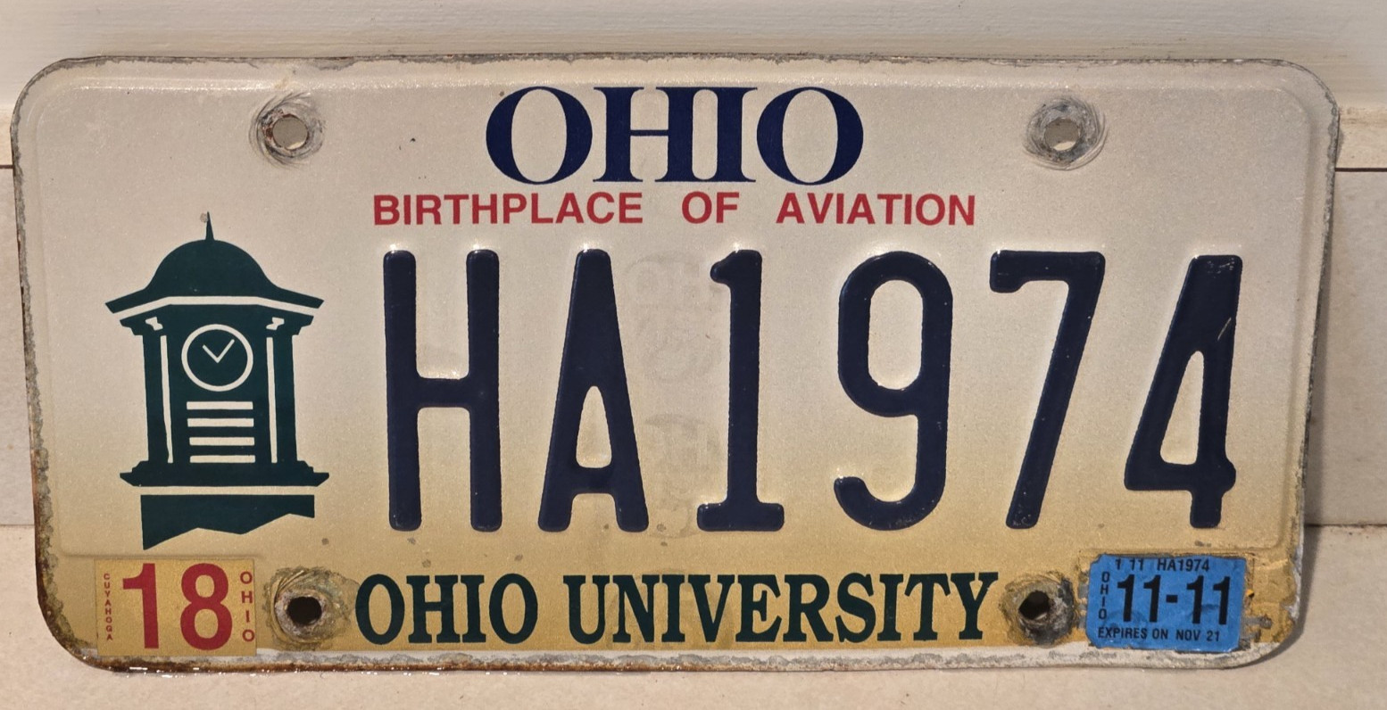 Rare Vintage Ohio University Ohio License Plate