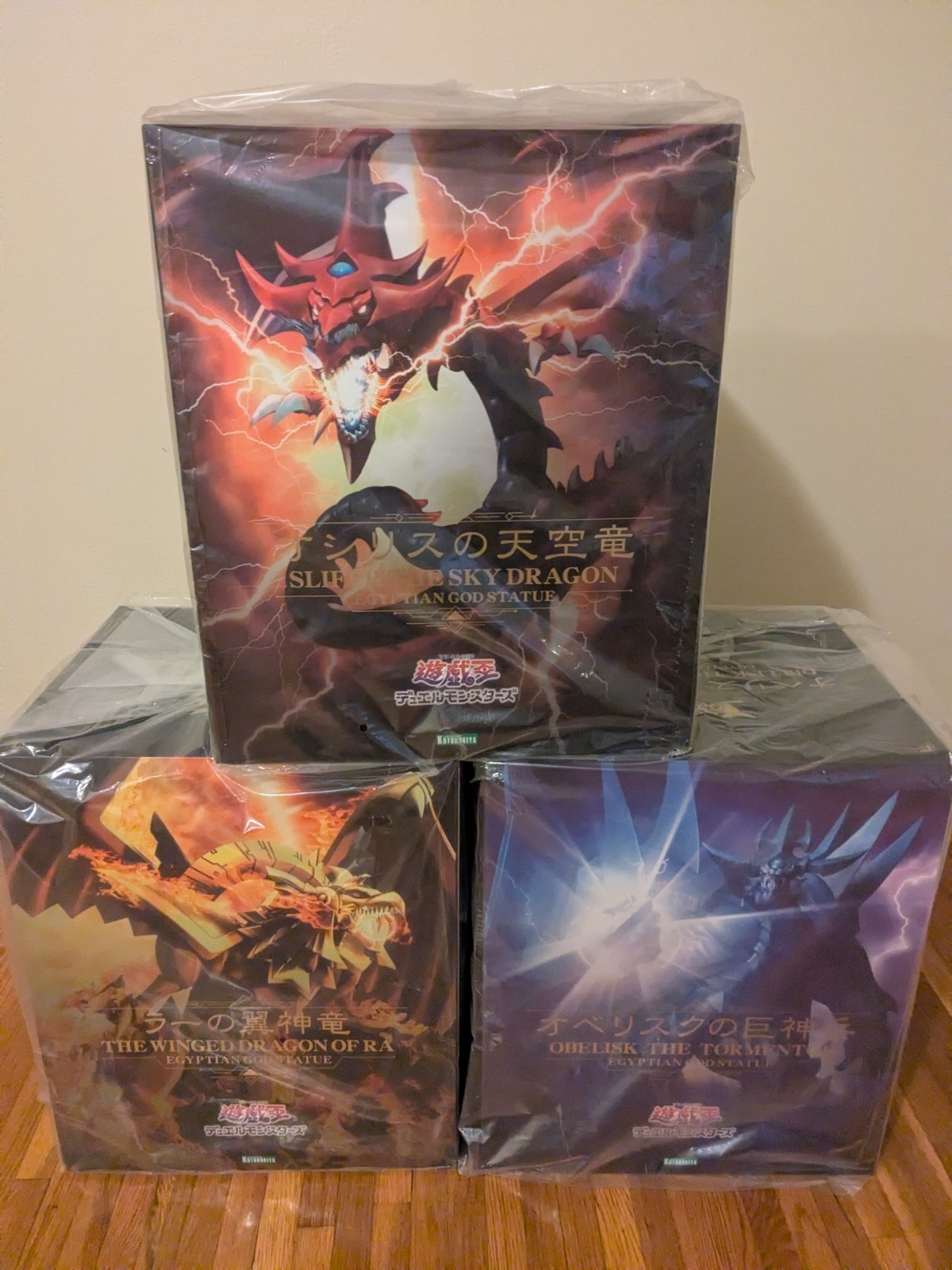 Yugioh Kotobukiya Egyptian God Statues Slifer, Obelisk, And Winged Dragon of Ra Yugioh Kotobukiya Egyptian God Statues Slifer, Obelisk, And Winged Dragon of Ra