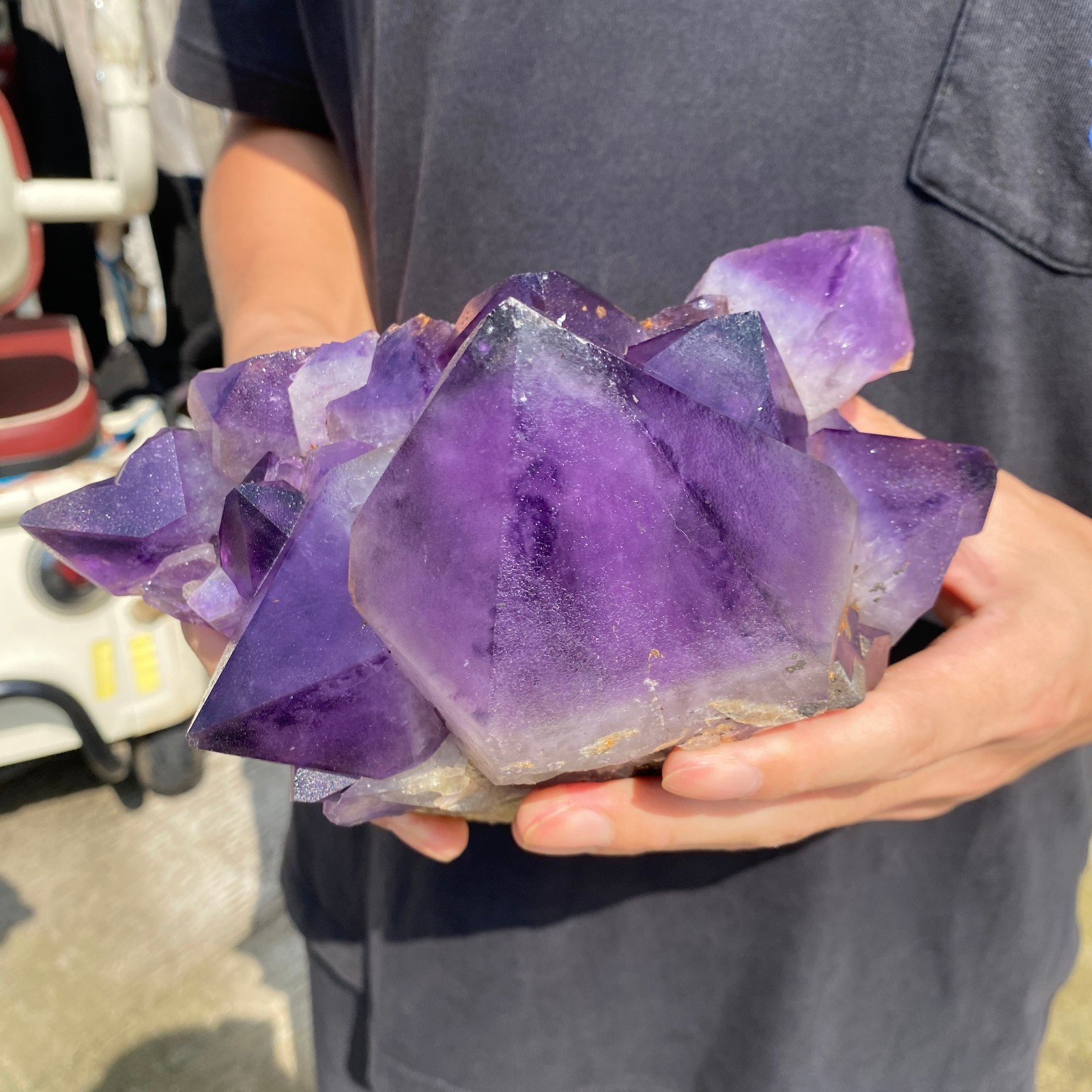 6.1lb Natural amethyst point quartz crystal cluster mineral specimen healing