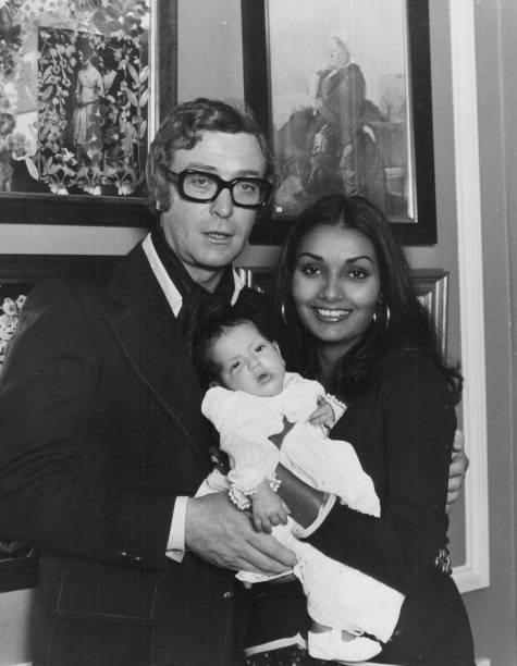 Actor Michael Caine posing wife Shakira baby daughter Natasha Lond- Old Photo