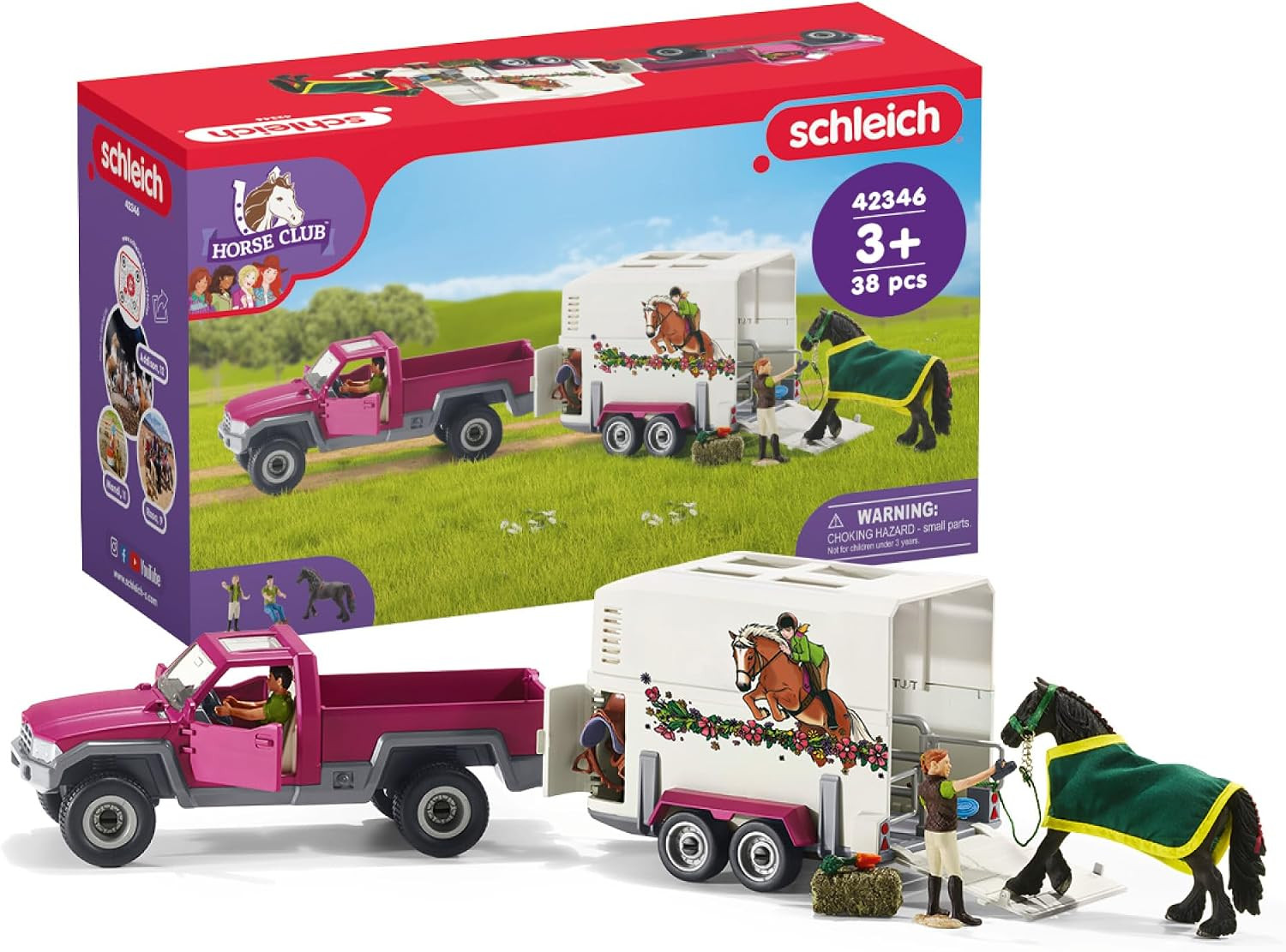 Schleich Horse Club 38Pc Horse Truck Trailer Playset Ages 5 Plus 42346