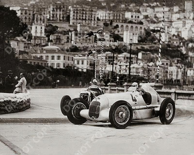 1935 Monaco Grand Prix Luigi Fagioli Mercedes Race Car Photo 8x10