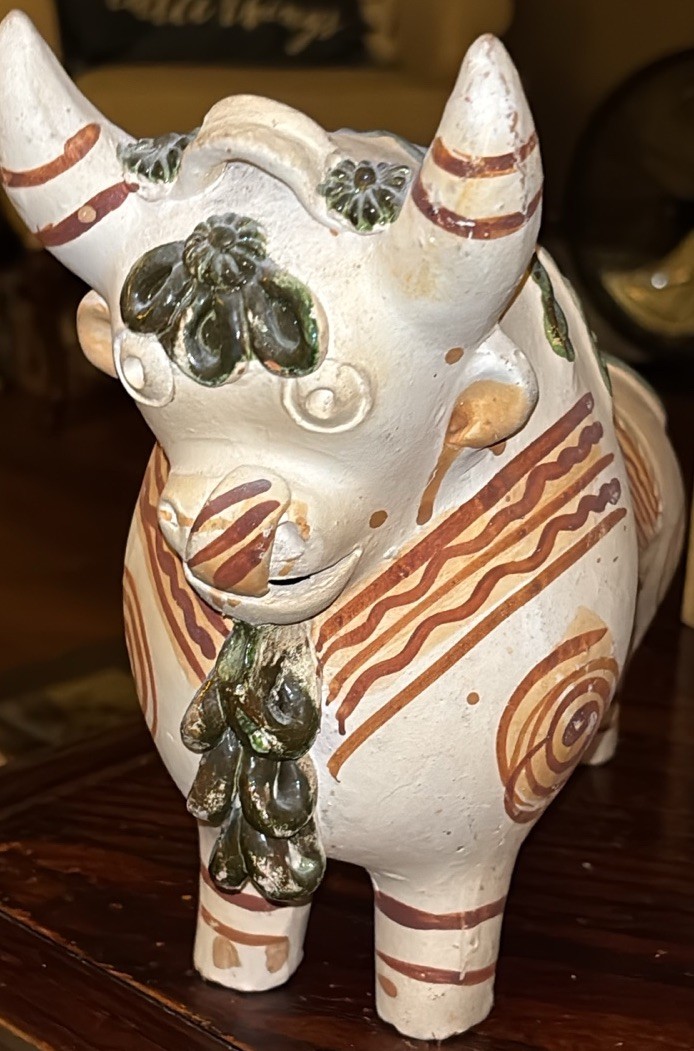 Torito De Pucara Peruvian Vintage Teracotta Pottery Bull Ceremonial Figure Large