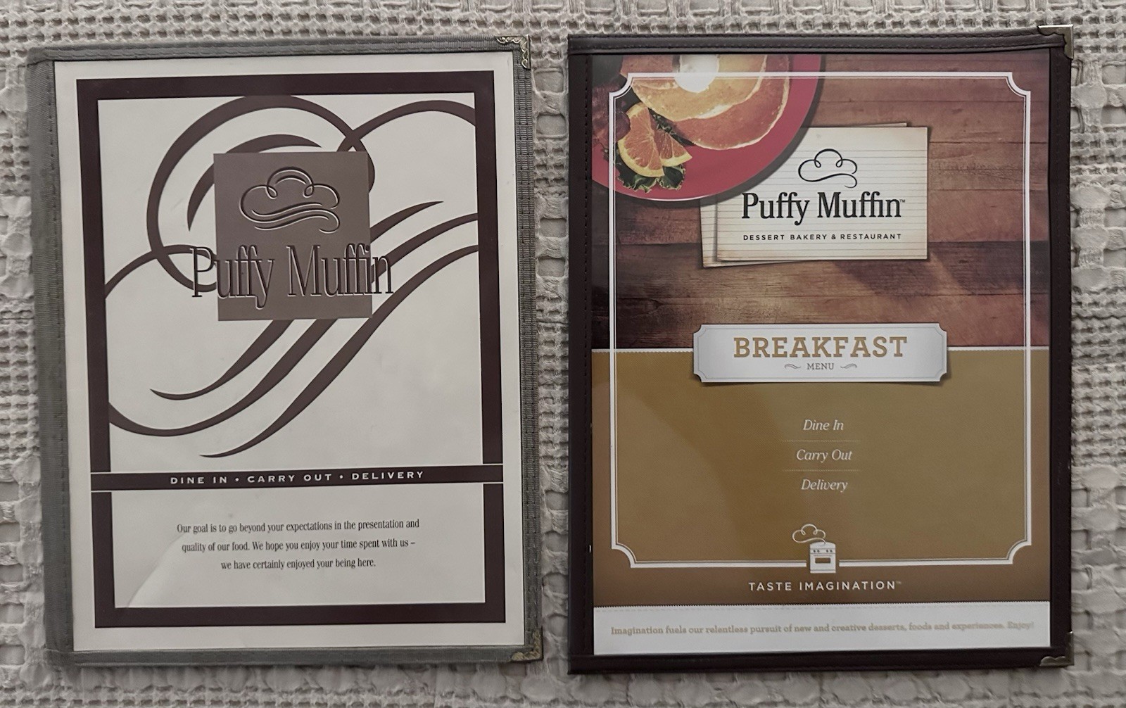 Vintage Puffy Muffin Breakfast and Main Menus & Mug - Brentwood, TN. @2005 Vintage Puffy Muffin Breakfast and Main Menus & Mug - Brentwood, TN. @2005