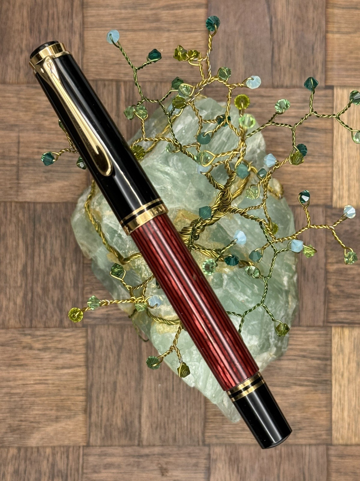 Pelikan M400 Souverän 14C EF Monotone Nib Red Striped Barrel 97-03 Prod. 