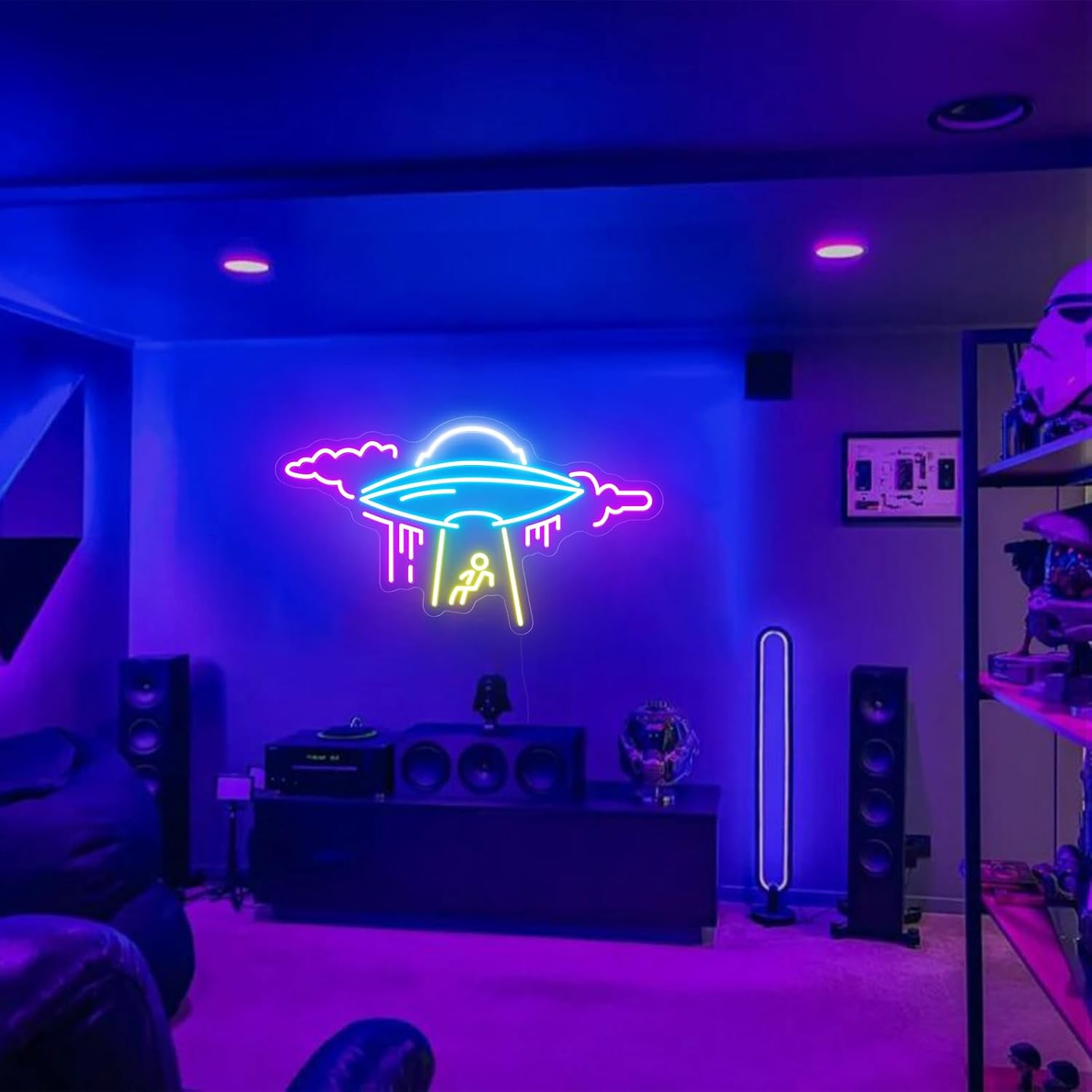 Large UFO Neon Sign, Spaceship LED Light for Bedroom Game Room Wall Decor Large UFO Neon Sign, Spaceship LED Light for Bedroom Game Room Wall Decor