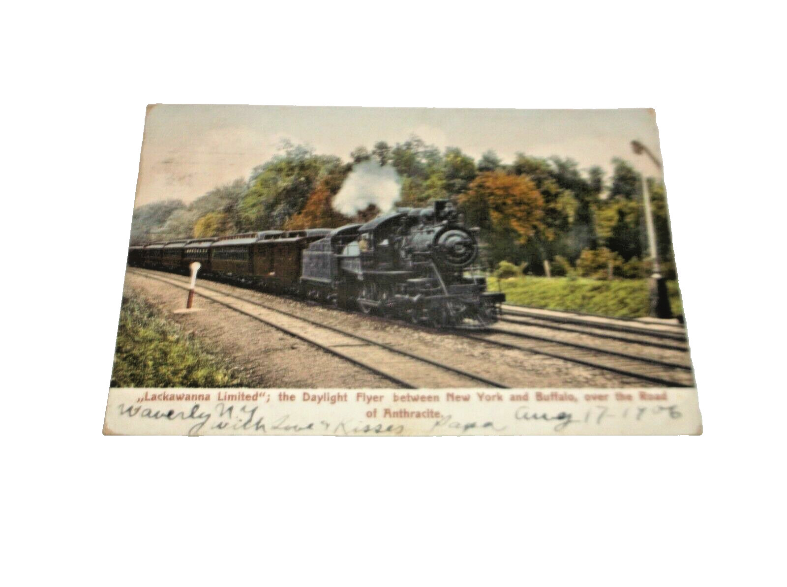 1906 DL&W DELAWARE LACKAWANNA AND WESTERN LACKAWANNA LIMITED USED POST CARD