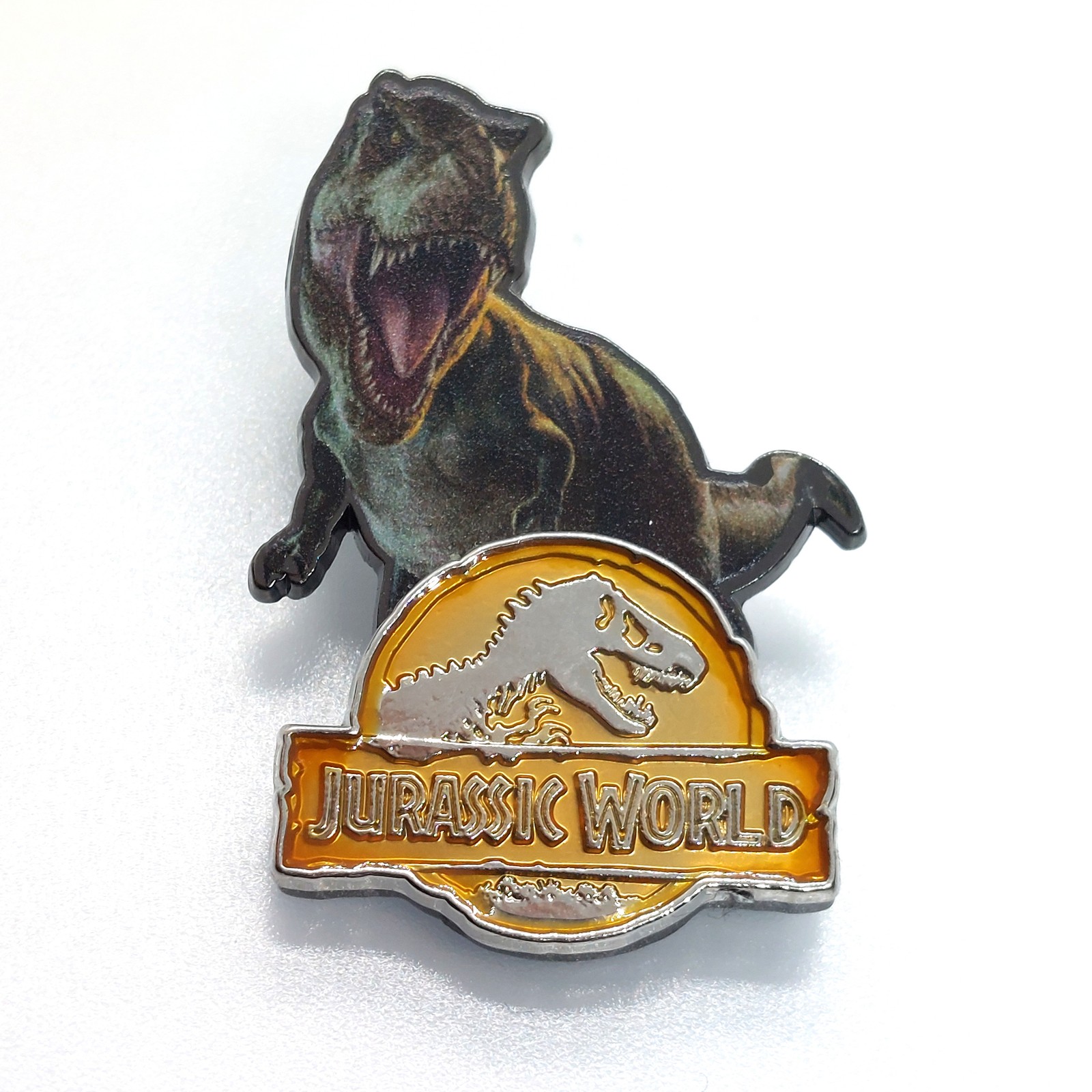 Jurassic World T Rex Universal Studios Lapel Pin Dinosaur Logo Movie Park Large Jurassic World T Rex Universal Studios Lapel Pin Dinosaur Logo Movie Park Large