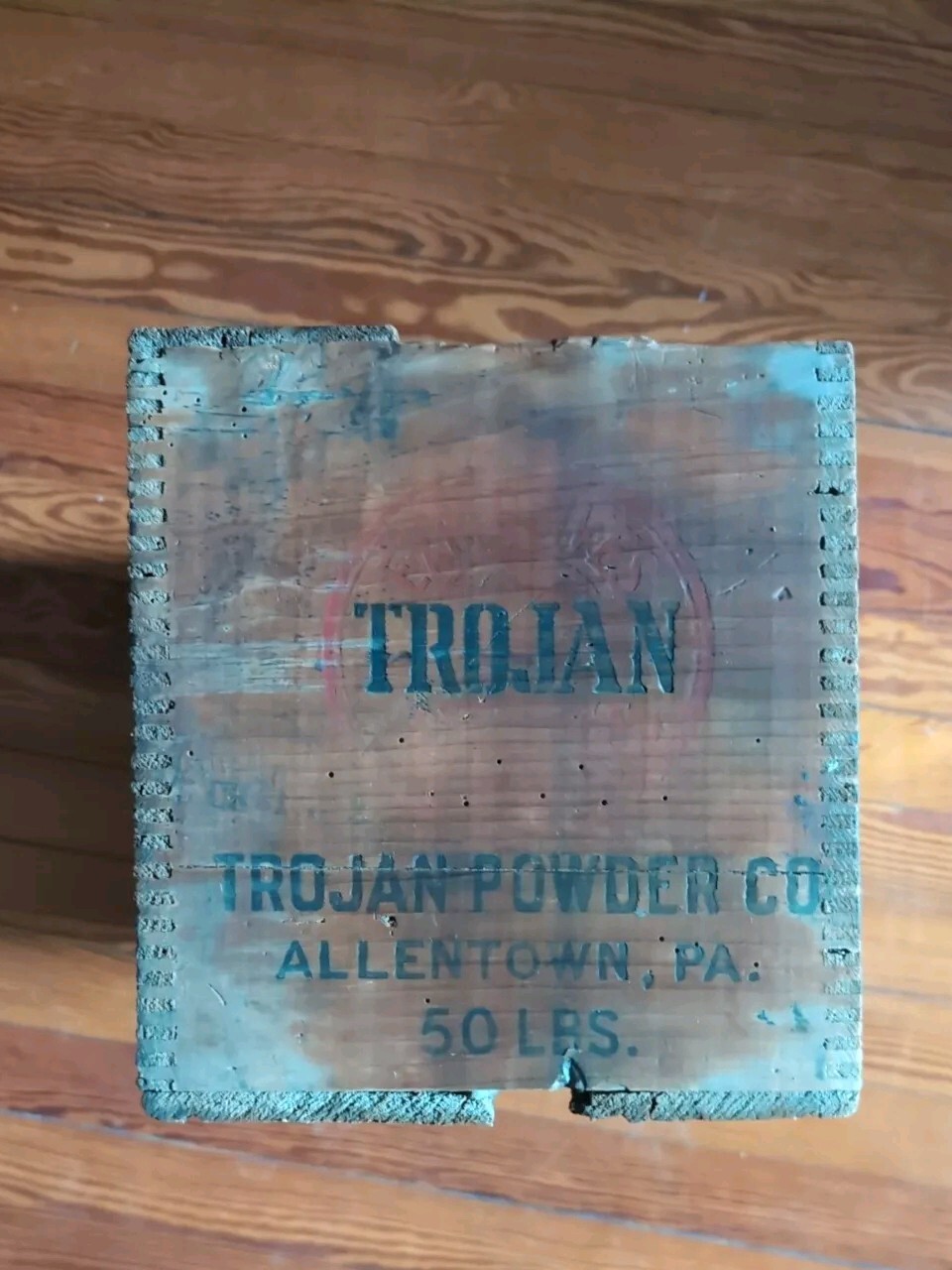 Vintage Trojan Powder Co High Explosives Dangerous Chemicals Wood Box Crate 50# Vintage Trojan Powder Co High Explosives Dangerous Chemicals Wood Box Crate 50#