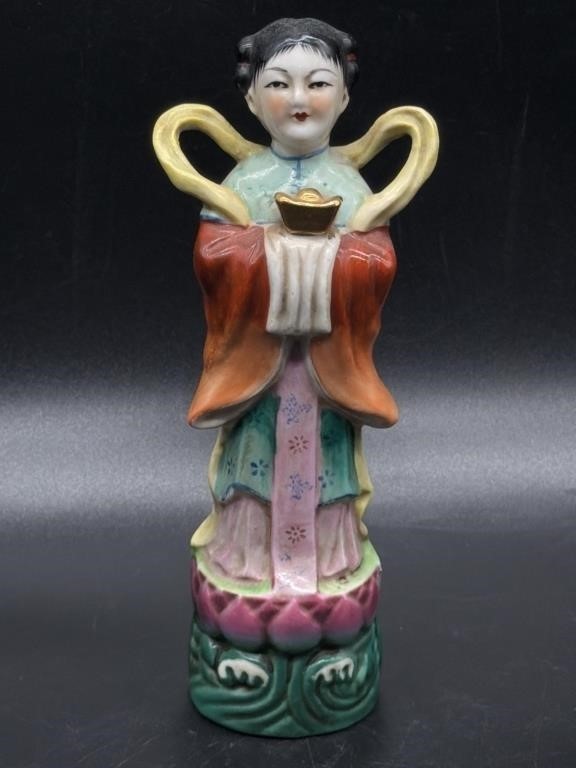 Vintage Chinese Porcelain Prosperity Figurine 8.5 Vintage Chinese Porcelain Prosperity Figurine 8.5
