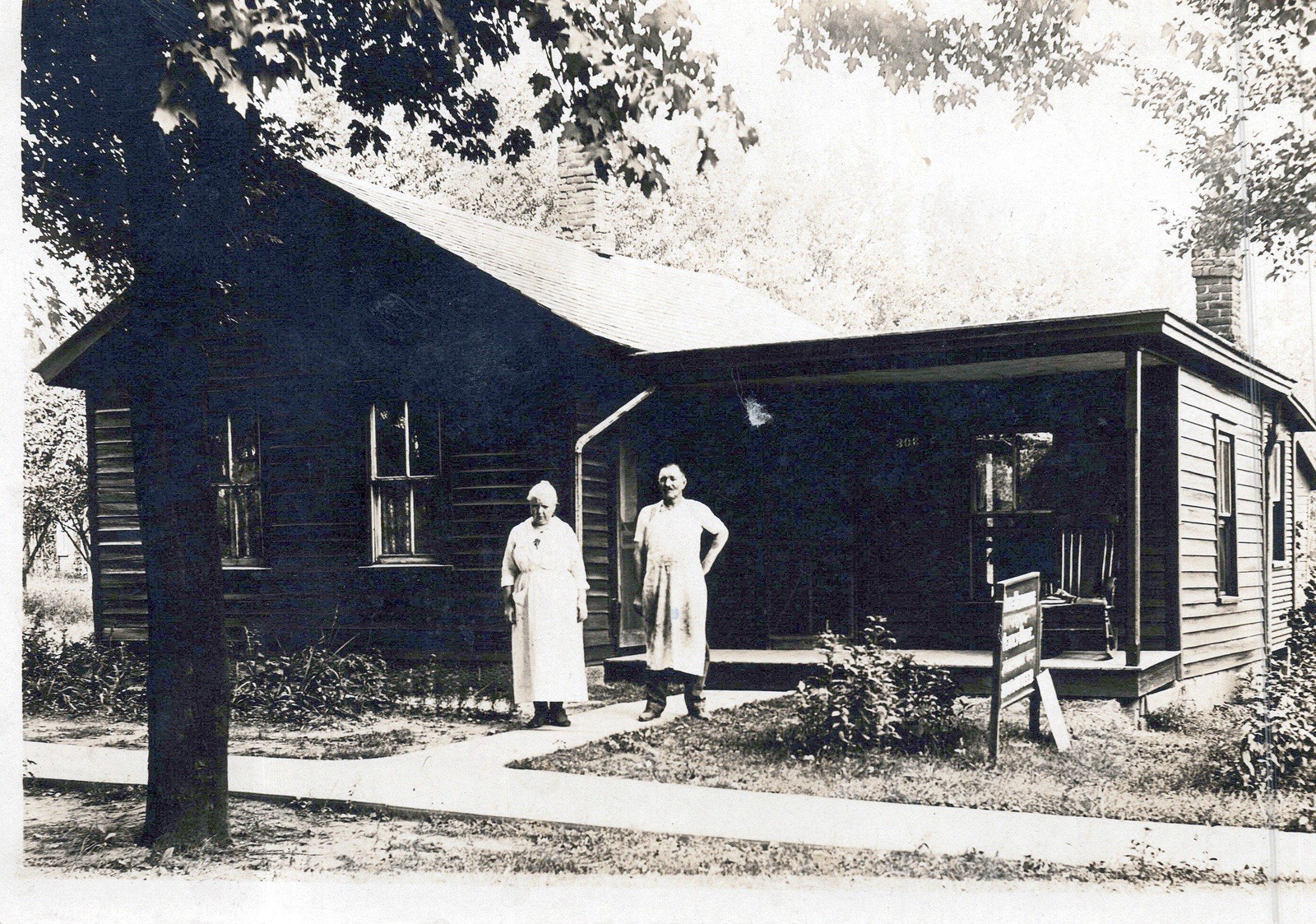 Auburn Indiana RPPC Business Two Women Storefront House Real Photo Postcard