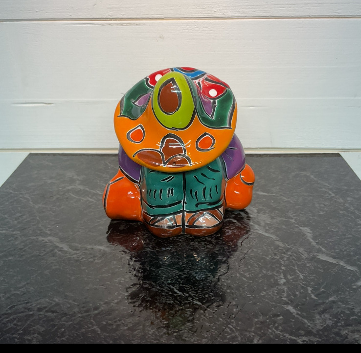 Mexican Talavera Pottery - Pancho Statue Sleeping Siesta Sombreros Man 