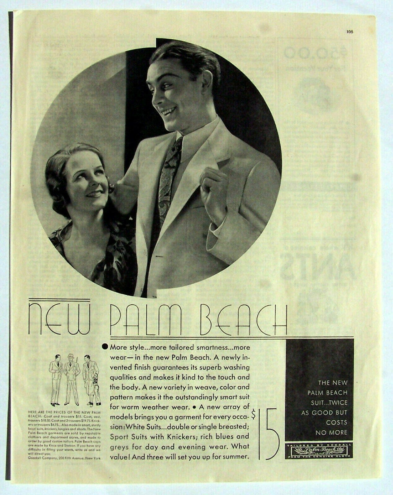 Palm Beach Suit ad Twice as good 1930's Palm Beach Suit ad Twice as good 1930's