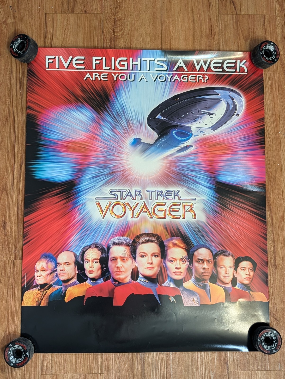 1999 Star Trek Voyager Promo Poster 90\'s VTG