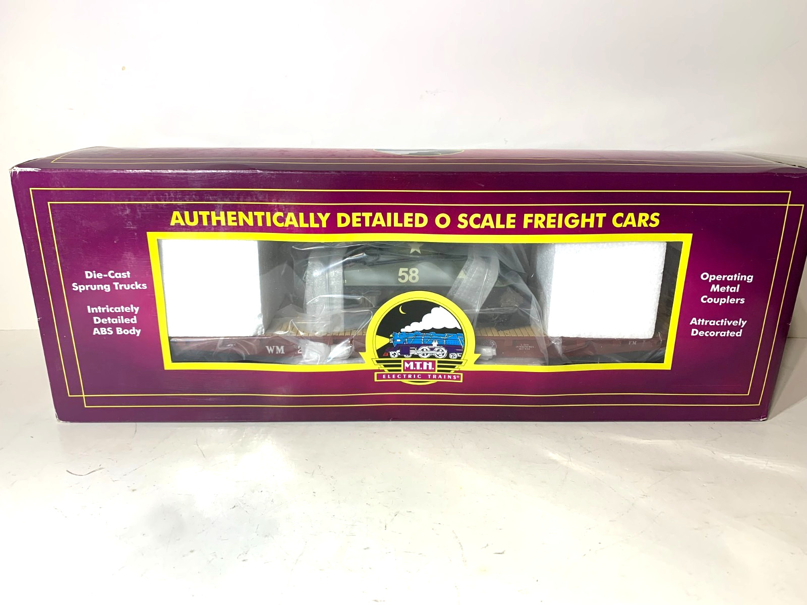 MTH Premier 20-90698 Western Maryland WM Flat Car M4 Sherman Tank - NEW O Gauge