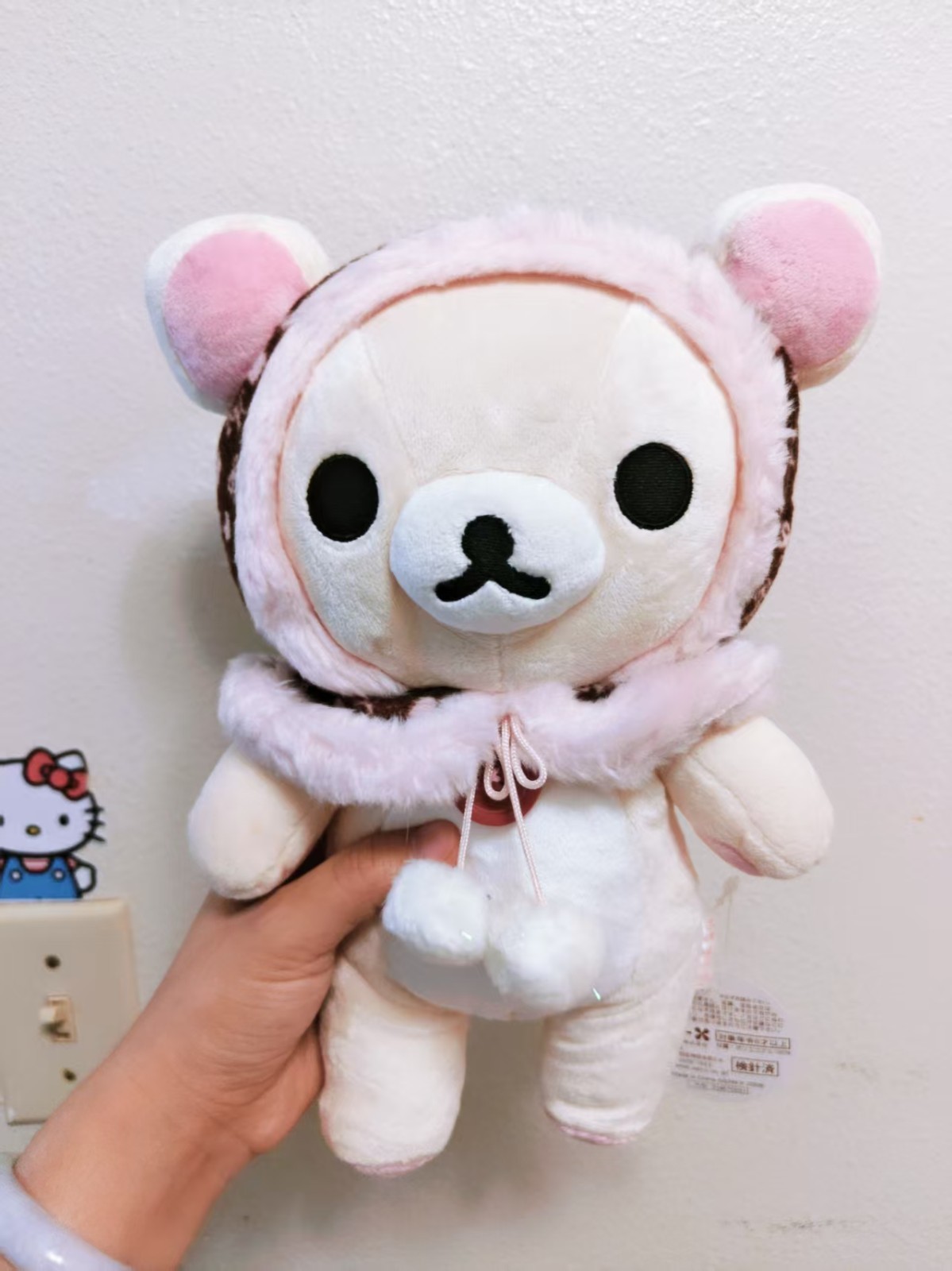 Korilakkuma Plush Doll Hooded Cape Heart Pattern San-X Rilakkuma Stuffed Toy 9