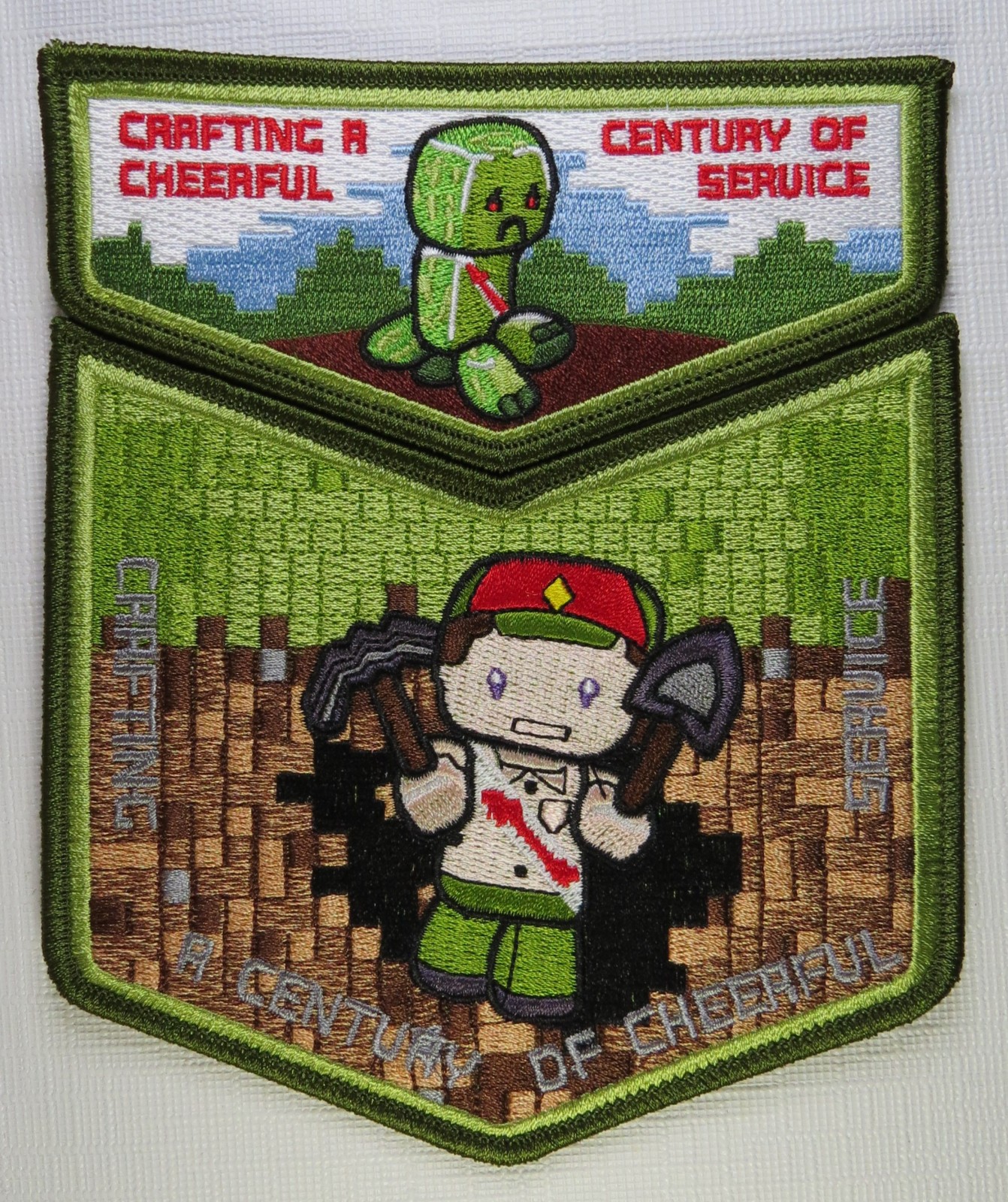Minecraft Scout Themed OA Flap Patch Set Arrowmen Cheerful Service Spoof